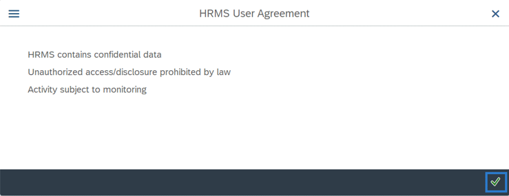 HRMS User Agreement.