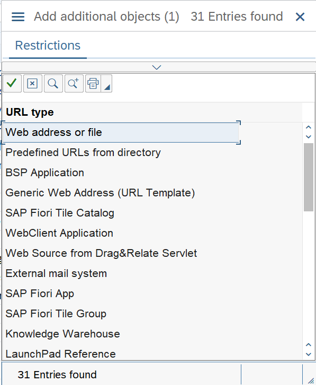 Add additional objects with Web address or file selected.