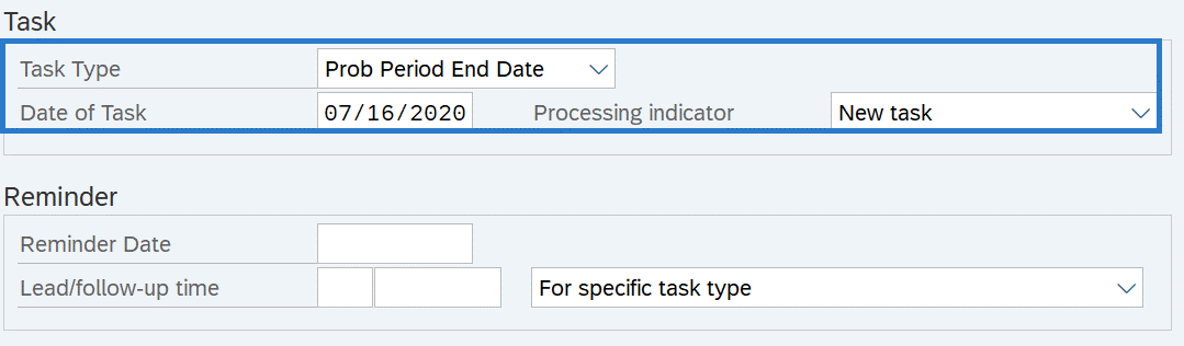Monitoring of Tasks infotype selected.