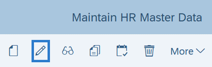 Maintain HR Master Data with change button selected.