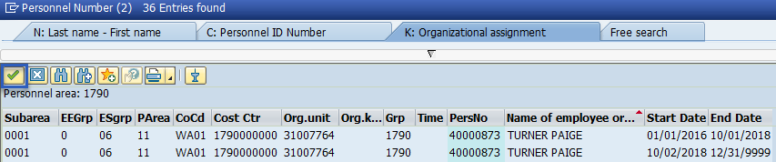 HRMS Search - Use Personnel Number Matchcode Search By Org Assignment ...