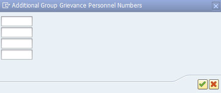 Additional Group Grievance Personnel Numbers window with blank labels