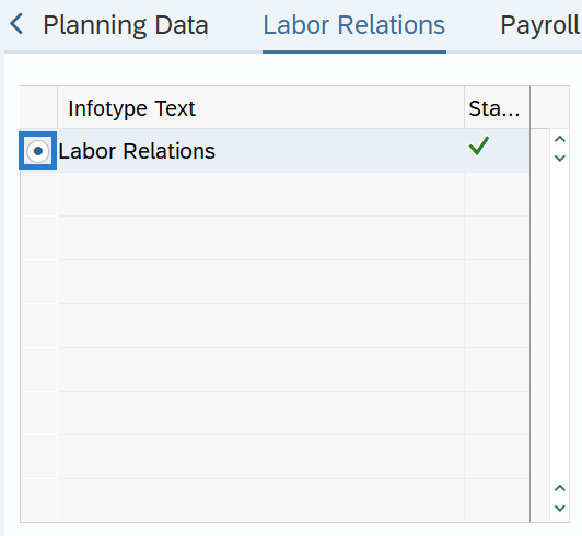 Labor Relations tab with Labor Relations selected.