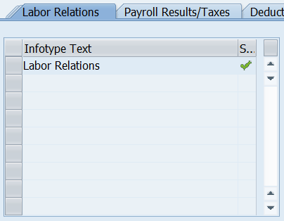 Labor Relations tab selected with Labor Relations infotype text checked