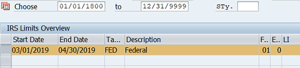 Screenshot of IRS records.