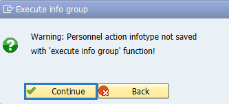 Screenshot of execute info group dialog box.