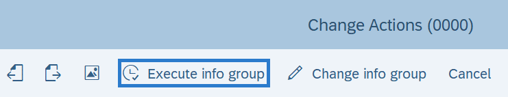 Change Actions Execute info group button selected.