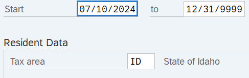 Start field highlighted with date of 07/10/2024.