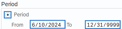 Period radio button selected.