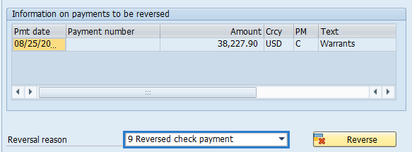 Screenshot of payment information.