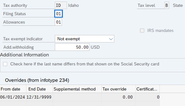 Filing status field highlighted.