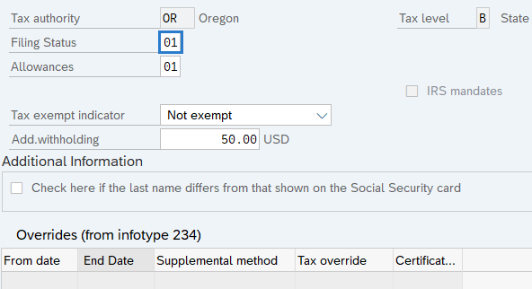 Filing Status field highlighted.