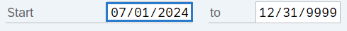 Start field highlighted with date of 07/01/2024.