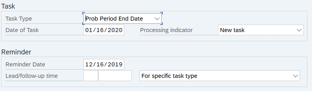 Monitoring of Tasks infotype selected.