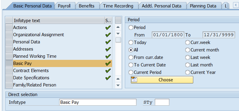 Screenshot of Basic Personal Data tab.