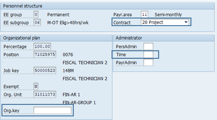Screenshot of Create Organizational Assignment screen.