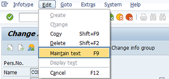Screenshot of maintain text selection.