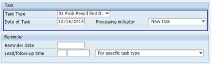 Screenshot of monitoring of tasks infotype.