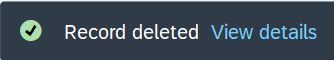 Record deleted message selected.