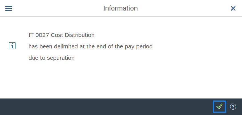 IT 0027 Cost Distribution Information window selected.