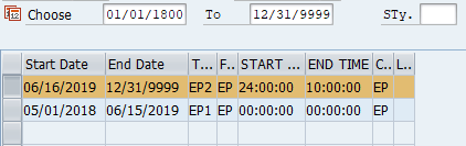 Screenshot of telework flex dates.