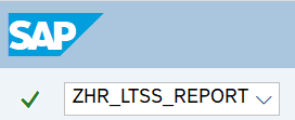 Command field with value of ZHR_LTSS_REPORT displayed.