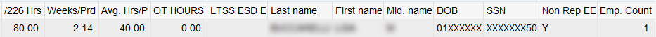 LTSS PFML Quarterly Wages report with Hours column displayed.