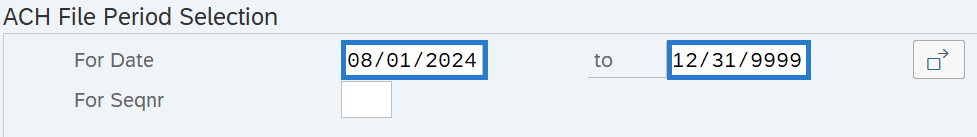 For Date and To fields highlighted.