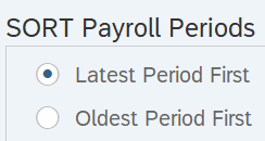 SORT Payroll Periods section highlighted.