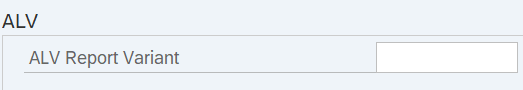 ALV Report Variant field displayed.