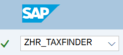 Command field with transaction code ZHR_TAXFINDER.