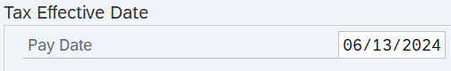 Tax Effective Date section with Pay date field displayed.