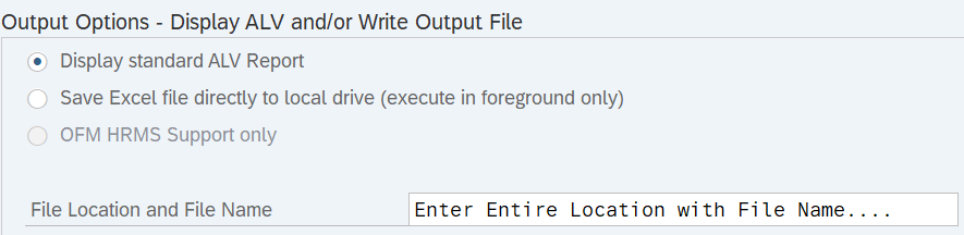 Out Options section displayed.