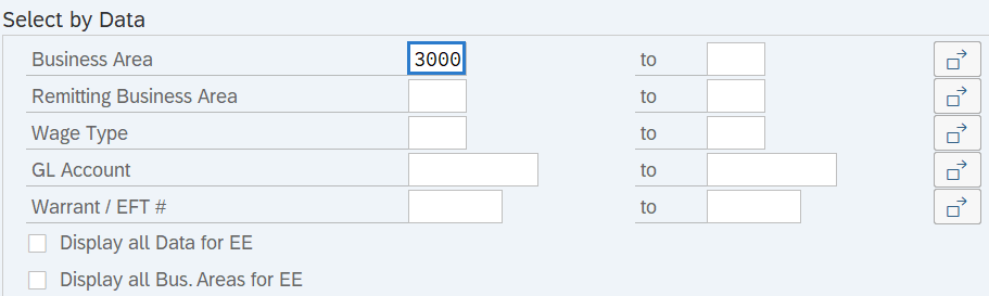 Business Area field highlighted.