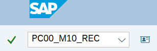 Command field with transaction code PC00_M10_REC.