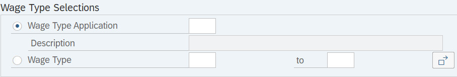 Wage Type Application radio button selected.
