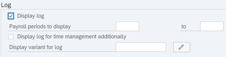Display log box checked.