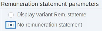 No remuneration statement radio button highlighted.