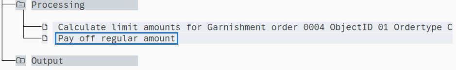 Pay off regular amount folder highlighted.