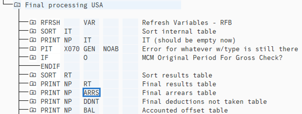 Arrears table highlighted.