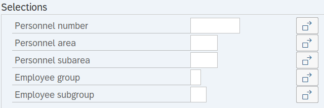 Selections section fields highlighted.