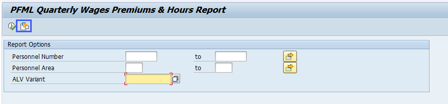 Screenshot of PFML Quarterly Wages Premiums & Hours Report screen.