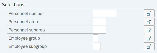 Selections section displayed.