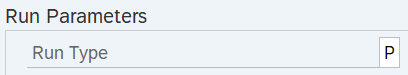 Run Type field with P displayed.