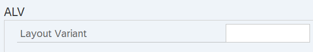 ALV Layout Variant field selected.