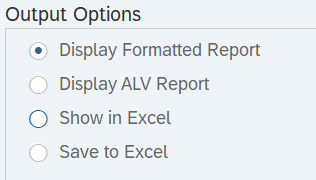 Output Options section displayed.