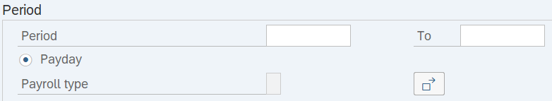 Period field with start and end date fields displayed.