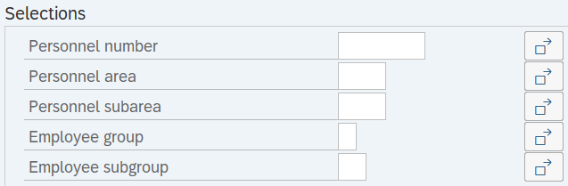 Selections section displayed.