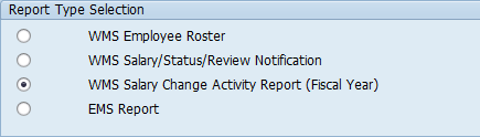 Screenshot of report type selection.